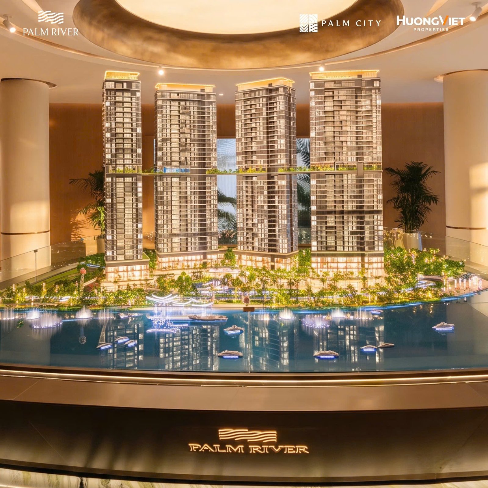 Sa bàn Palm River nhìn từ phía hồ cảnh quan tại nhà mẫu