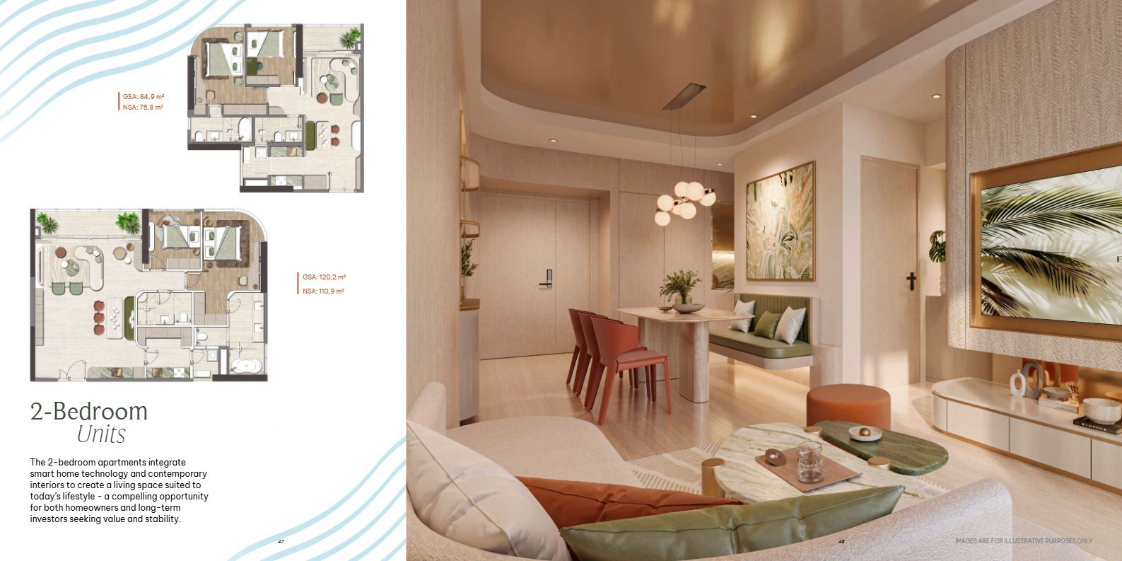 Sơ đồ bố trí căn 2 phòng ngủ 85,9m²