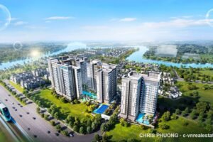 Phối cảnh dự án Gladia Heights, 3 tháp căn hộ ven sông mặt tiền Võ Chí Công, TP Thủ Đức